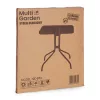 Masă de grădină cu cadru metalic 80x80 cm sticlă călită, negru