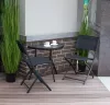 SC90 masă de cafea pentru terasă, semicirculară, cu cadru metalic și sticlă