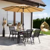 Masă de grădină din sticlă cu cadru metalic 120x70 cm