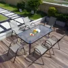 Masă de grădină din sticlă cu cadru metalic 120x70 cm