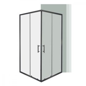 Cabina de dus patrata Spirit Clear 80x80 cm, fara cadita de dus, neagra