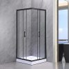 Cabina de dus patrata Spirit Clear 80x80 cm cu cadita de dus, neagra