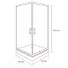 Cabina de dus patrata Spirit Clear 80x80 cm cu cadita de dus, neagra
