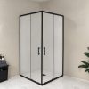 Cabina de dus patrata Spirit Clear 80x80 cm, fara cadita de dus, neagra