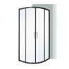 Cabina de dus curbata Spirit Clear 80x80x180 cm fara cadita de dus neagra