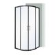 Cabina de dus curbata Spirit Clear 80x80x180 cm fara cadita de dus neagra