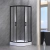 Cabina de dus curbata Spirit Clear 80x80x194 cm cu cadita de dus neagra
