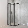 Cabina de dus curbata Spirit Clear 80x80x180 cm fara cadita de dus neagra