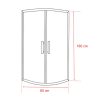 Cabina de dus curbata Spirit Clear 80x80x180 cm fara cadita de dus neagra