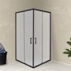 Cabina de dus patrata Spirit Clear 90x90x180 cm, fara cadita de dus, neagra