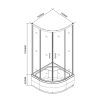 Spirit Deep 80x80 cm cabină de duș curbată cu tavă de duș