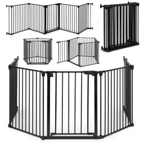Balustradă de siguranță 5 panouri 60 cm metal negru