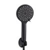 Duș de mână Lili cu 5 funcții și suport pentru furtun negru