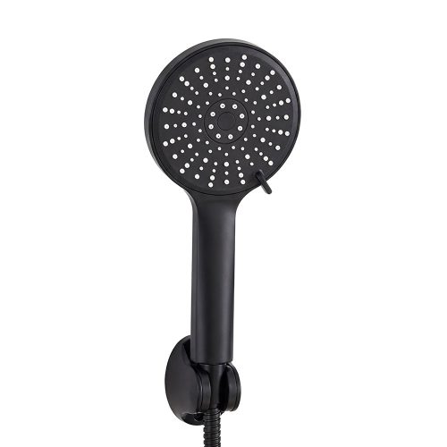 Duș de mână Lili cu 5 funcții și suport pentru furtun negru