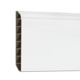 Bordura de podea din vinil SPC Alb-zapada 2400x100x12 mm