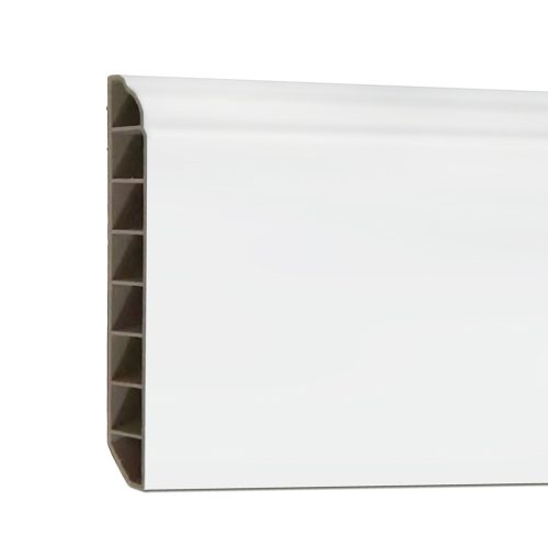 Bordura de podea din vinil SPC Alb-zapada 2400x100x12 mm