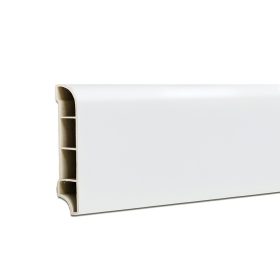 Bordura de podea din vinil SPC Alb-zapada 2400x60x12 mm