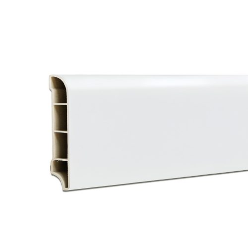 Bordura de podea din vinil SPC Alb-zapada 2400x60x12 mm