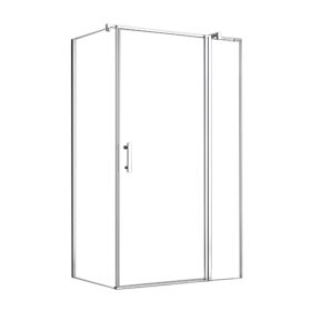   Cabină de duș asimetrică simplă de 80x100 cm cu ușă cu deschidere, fără tavă de duș