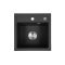 Chiuveta patrata Nia din granit, cu o singura cuva, neagra