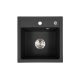 Chiuveta patrata Nia din granit, cu o singura cuva, neagra