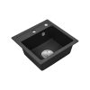 Chiuveta patrata Nia din granit, cu o singura cuva, neagra