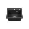 Chiuveta patrata Nia din granit, cu o singura cuva, neagra