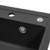 Chiuveta patrata Nia din granit, cu o singura cuva, neagra