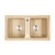 Chiuveta patrata Tia cu doua cuve din granit, bej