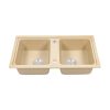 Chiuveta patrata Tia cu doua cuve din granit, bej