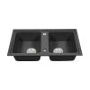 Chiuveta patrata Tia cu doua cuve din granit, neagra