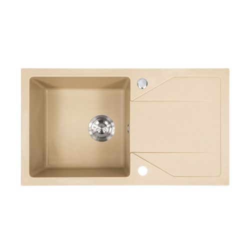 Chiuveta patrata Gori cu o singura lavoar - picurator din granit bej