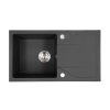 Chiuveta Gori patrata cu o singura lavoar si scurgator din granit, neagra