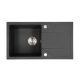 Chiuveta Gori patrata cu o singura lavoar si scurgator din granit, neagra
