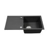 Chiuveta Gori patrata cu o singura lavoar si scurgator din granit, neagra