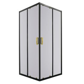 Cabina de dus patrata Tiara Square Gold 90x90 cm fara cadita de dus