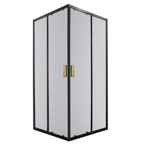 Cabina de dus patrata Tiara Square Gold 90x90 cm fara cadita de dus