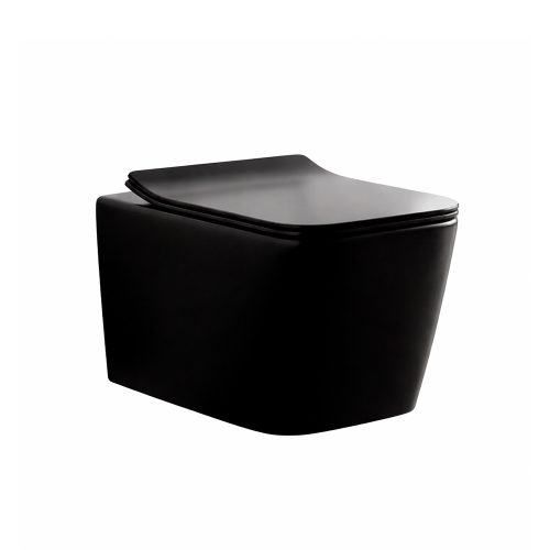 Toaletă fără margine montată pe perete Tina cu scaun cu închidere moale