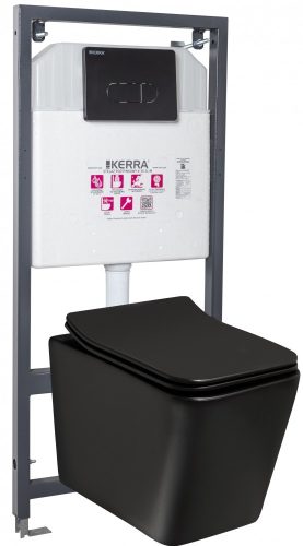 Set rezervor WC Tinos BL Pacific Black, montat pe perete