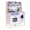 Bucătărie de jucărie din lemn cu sunete cuptor mașină de spălat accesorii de bucătărie condus