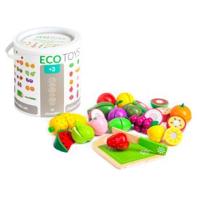 Set tăietor de fructe din lemn, 20 de bucăți