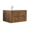 Masca de baie Trent 100 cu chiuveta ceramica, 2 sertare, stejar apus de soare