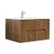 Masca de baie Trent 100 cu chiuveta ceramica, 2 sertare, stejar apus de soare