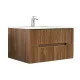 Masca de baie Trent 100 cu chiuveta ceramica, 2 sertare, stejar apus de soare