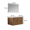 Mobilier de baie Trent 100 cm cu chiuveta ceramica 2 sertare si oglinda 60x100 cm stejar apus de soare