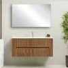 Masca de baie Trent 120 cu 1 chiuveta ceramica si 2 sertare, stejar apus de soare