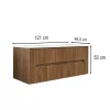 Masca de baie Trent 120 cu 1 chiuveta ceramica si 2 sertare, stejar apus de soare