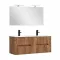 Mobilier de baie Trent 120 cm cu chiuveta si oglinda ceramica 60x120 cm stejar apus de soare