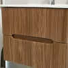Mobilier de baie Trent 60 cm cu chiuveta ceramica 2 sertare si oglinda 60x80 cm stejar apus de soare