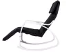 Scaun balansoar alb negru cu suport pentru picioare reglabil